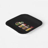 クリスマスにお酒を飲むサンタクロース ビール好き ペーパープレート (傾斜あり)