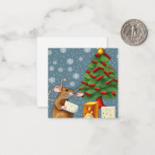 クリスマスにかわいいネズミ ノートカード (正面/裏面インサイチュ)