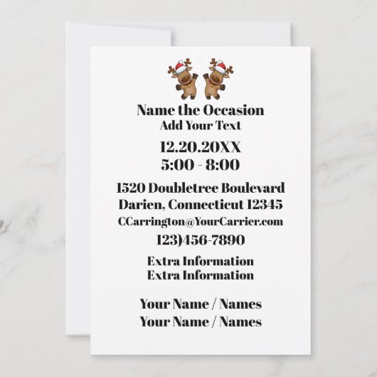 クリスマスにご招待 招待状 (裏面)