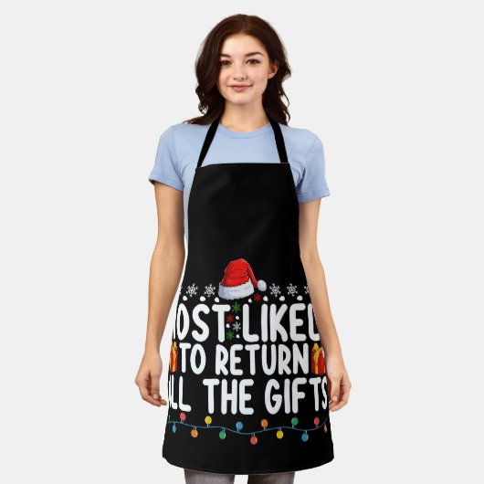 クリスマスにすべてのギフトを返す可能性が最も高い エプロン (着用した状態)
