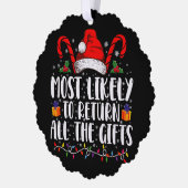 クリスマスにすべてのギフトを返す可能性が最も高い オーナメントカード (左)