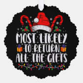 クリスマスにすべてのギフトを返す可能性が最も高い オーナメントカード (正面)