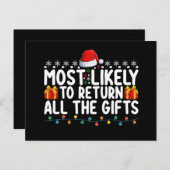 クリスマスにすべてのギフトを返す可能性が最も高い ポストカード (正面/裏面)