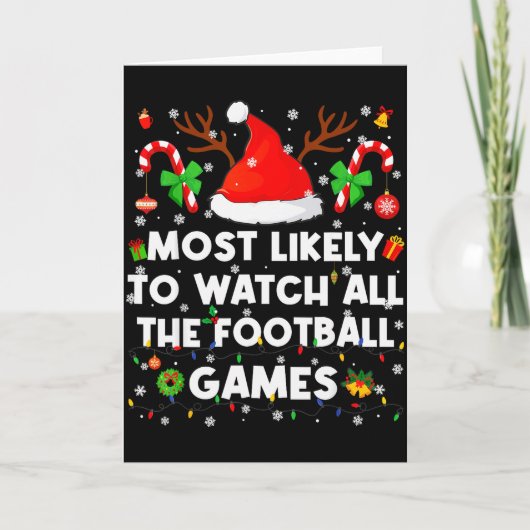 クリスマスにすべてのサッカーの試合を見る可能性が最も高い カード (正面)