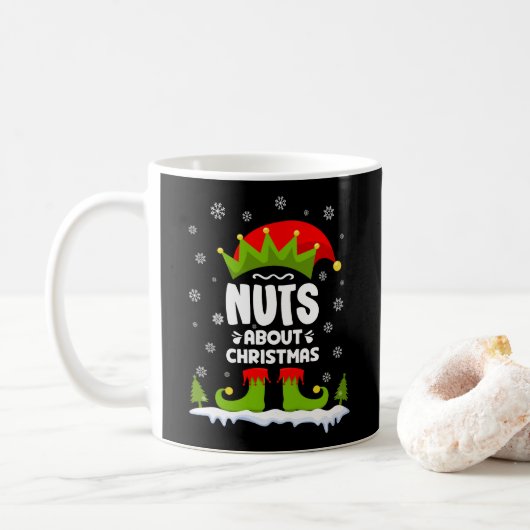 クリスマスについておもしろいクリスマス小妖精や小人プレゼント コーヒーマグカップ (ドーナツ)