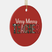 クリスマスにとても楽しい先生ヒョウの木 セラミックオーナメント (右)