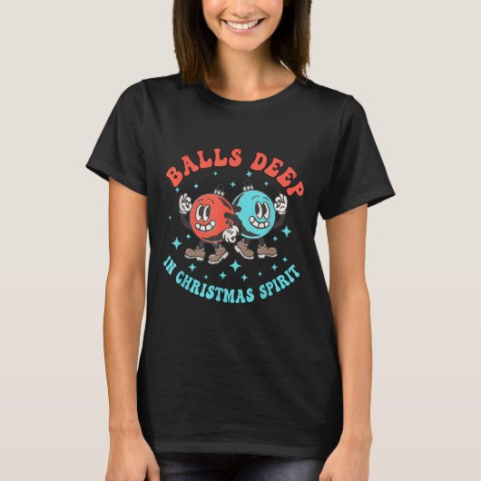 クリスマスにどっぷりハマってます 面白いクリスマスの名言 Tシャツ (正面)