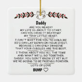 クリスマスになるベビーバンプからパパへの手紙 セラミックオーナメント (裏面)