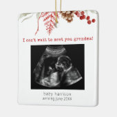 クリスマスになる超音波写真おばあちゃん セラミックオーナメント (左)