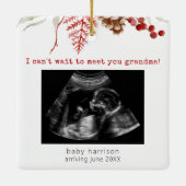 クリスマスになる超音波写真おばあちゃん セラミックオーナメント (裏面)
