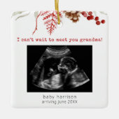 クリスマスになる超音波写真おばあちゃん セラミックオーナメント (正面)