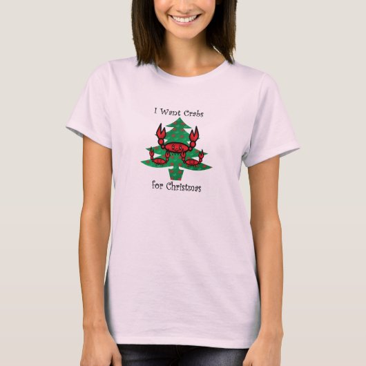 クリスマスにはカニが欲しい Tシャツ (正面)