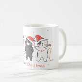 クリスマスにはクリスマスライトで猫を描く コーヒーマグカップ (正面右)
