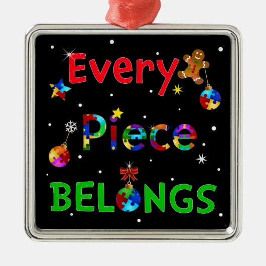 クリスマスには一枚も持ち物 メタルオーナメント (正面)