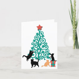 "クリスマスには家に帰るよ" 猫のホリデーカード シーズンカード