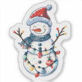 クリスマスにぴったりの雪だるま シール (正面)