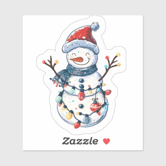 クリスマスにぴったりの雪だるま シール (シート)