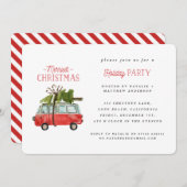 クリスマスにぴったり...ヴィンテージ水彩のバン シーズンカード (正面/裏面)