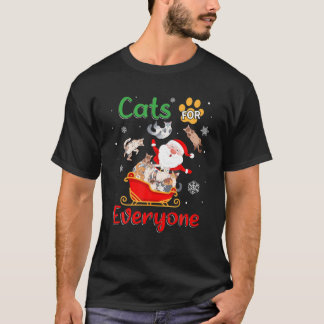 クリスマスにみんなの猫たちサンタクロース Tシャツ