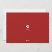クリスマスにゃんにゃん 紅い犬の写真 シーズンカード (裏面)