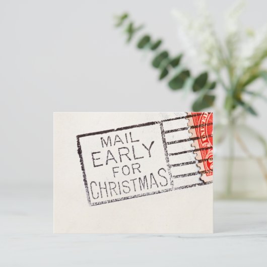 クリスマスによって取り消されるスタンプのための早のヴィンテージ郵便 シーズンポストカード (スタンド正面)