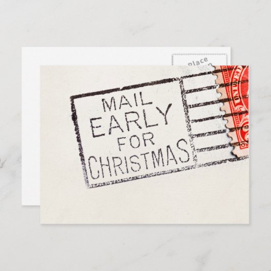 クリスマスによって取り消されるスタンプのための早のヴィンテージ郵便 シーズンポストカード (正面/裏面)