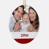 クリスマスによって日付を記入される写真のオーナメント セラミックオーナメント (右)