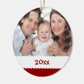 クリスマスによって日付を記入される写真のオーナメント セラミックオーナメント (左)