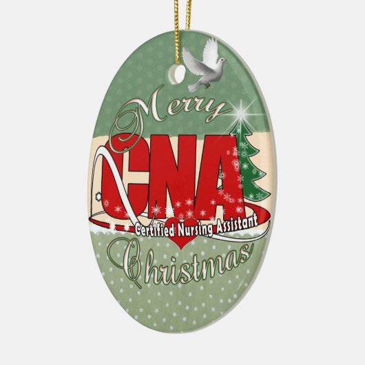 クリスマスによって証明される看護は助手できます セラミックオーナメント (左)