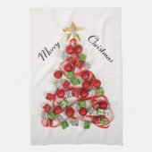 クリスマスによって飾られる木の台所タオル キッチンタオル (縦)