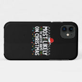 クリスマスにアニメを見る家族 Case-Mate iPhoneケース (裏面(横))