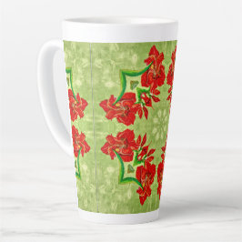 クリスマスにアマリリス カフェラテマグ