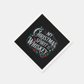 クリスマスにウイスキーを飲むのが好きな人のためのクリスマスプレゼント スタンダードカクテルナプキン (角)