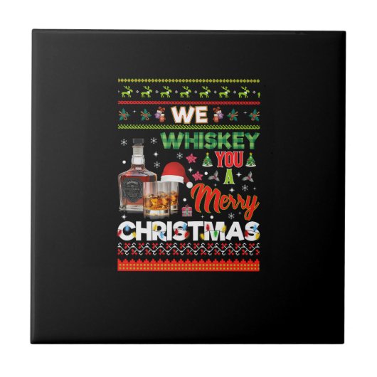 クリスマスにウイスキーを飲む タイル (正面)