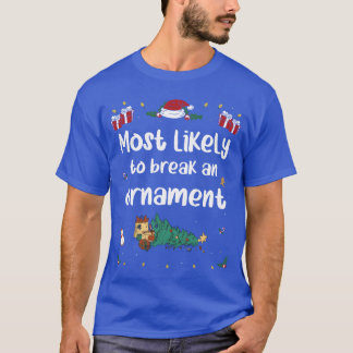 クリスマスにオーナメントを割ってしまう家族 Tシャツ