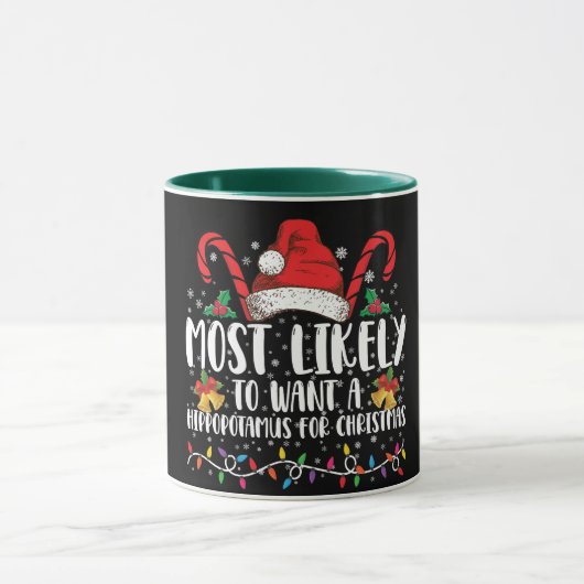 クリスマスにカバが欲しい確率No.1! マグカップ (中央)