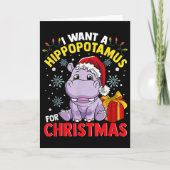 クリスマスにカバが欲しい カード (正面)