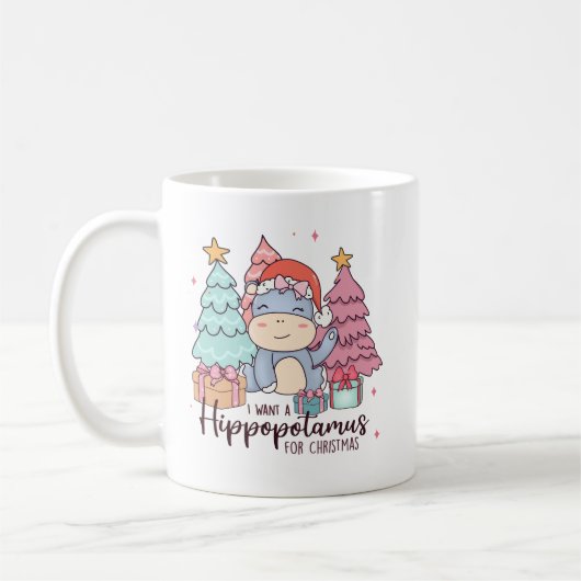 クリスマスにカバが欲しい コーヒーマグカップ (左)
