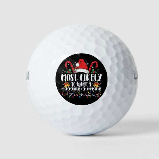 クリスマスにカバが欲しい ゴルフボール (正面)