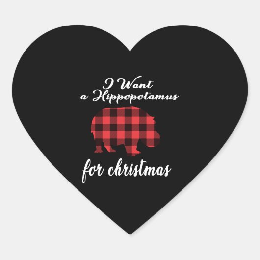 クリスマスにカバが欲しい ハートシール (正面)