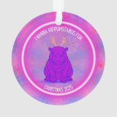 クリスマスにカバが欲しい - パープル オーナメント (裏面)