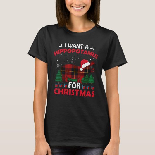 クリスマスにカバが欲しい Tシャツ (正面)