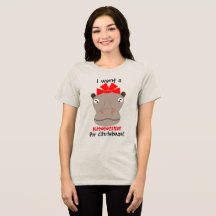 クリスマスにカバが欲しい！Tシャツ
