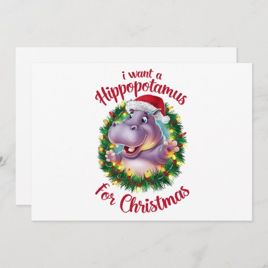 クリスマスにカバが欲しい Xmas カバ , シーズンカード (正面/裏面)