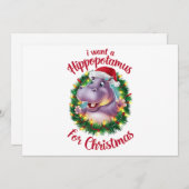 クリスマスにカバが欲しい Xmas ヒポポタマス シーズンカード (正面/裏面)