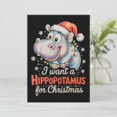 クリスマスにカバが欲しい Xmas ホリデー シーズンカード (スタンド正面)