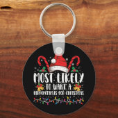 クリスマスにカバを食べたいと思う可能性が最も高い キーホルダー (正面)