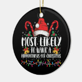 クリスマスにカバを食べたいと思う可能性が最も高い セラミックオーナメント (左)