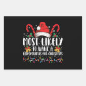 クリスマスにカバを食べたいと思う可能性が最も高い ラッピングペーパーシート (正面)