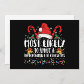 クリスマスにカバを食べたいと思う可能性が最も高い 招待状 (正面/裏面)